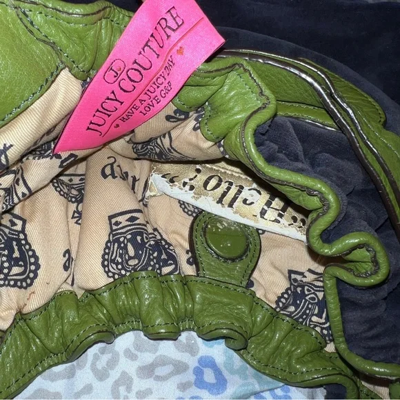 Vintage Green Blue Juicy Couture Bag Purse Handbag Satchel Velour Y2K - Picture 3 of 9